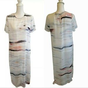 Vince Camuto Watercolor Sheer Swim‎ Cover Beachwear Resortwear Side Slits XS